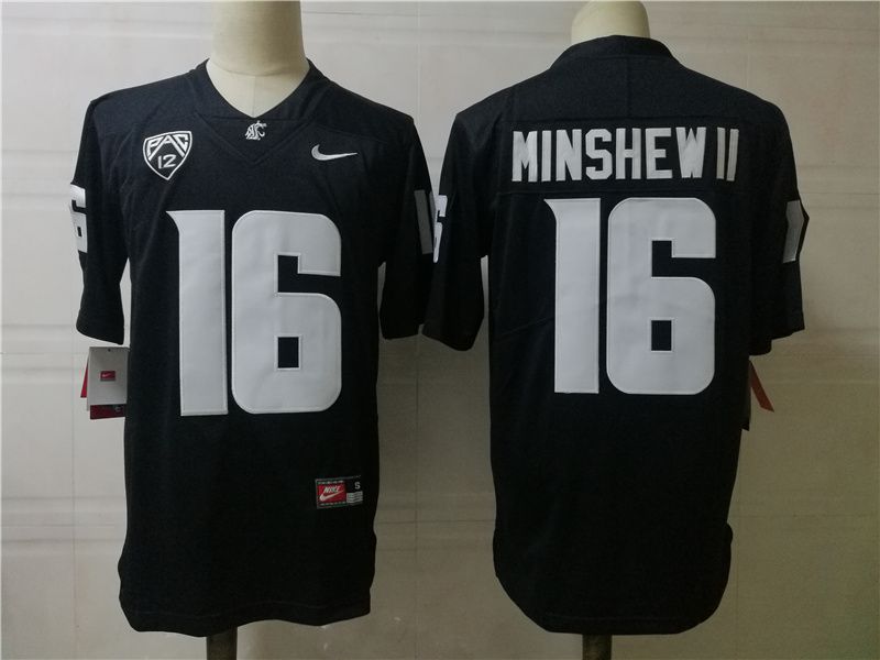 Men Washington State Cougars #16 Minshewii Black 2025 Nike Limited NCAA Jersey